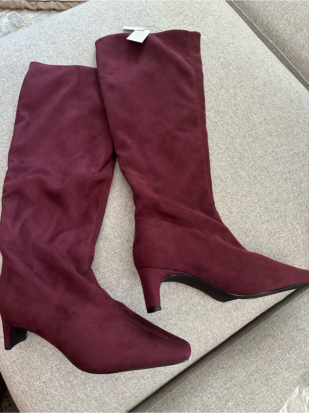 Banana Republic Vegan Leather Tall Slouch Boot - Burgundy
